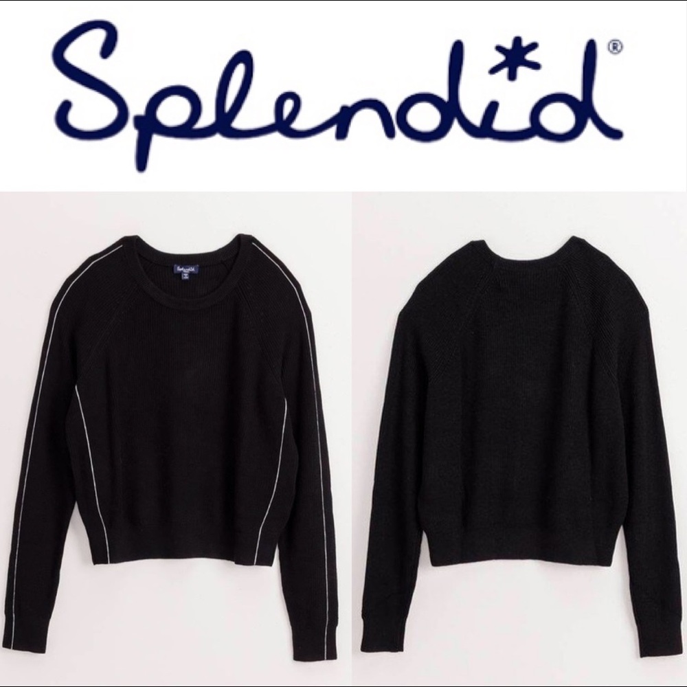 NWT✨Splendid Warner Long Sleeve Sweater in black